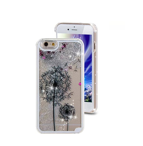 iPhone 6 Plus CaseCrazy Panda 3D Creative Liquid Glitter Design iPhone 6 Plus Liquid black dandelions